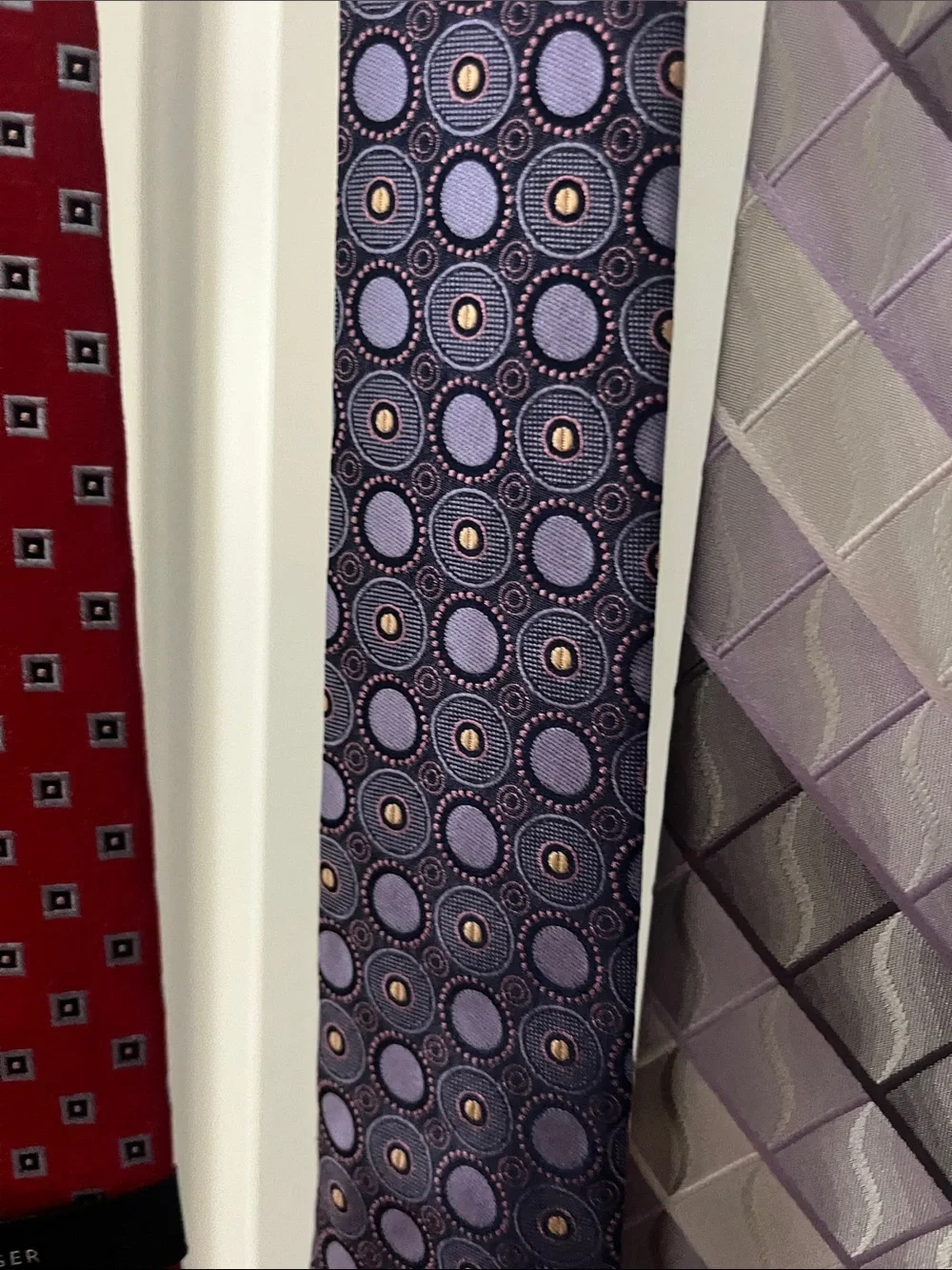 Tommy Hilfiger Lavender Geometric Silk Tie